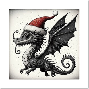 Christmas Dragon Posters and Art